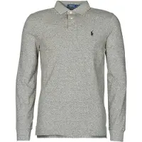 Ralph Lauren para hombre. 710680790003 Polo de piqué Custom Slim Fit gris (XS), Casual, Algodón, Manga larga, outlet