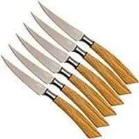 Saladini 6-delige juego de cuchillos para carne 23 cm, madera de olivo