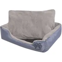 vidaXL Cama para perros con cojín acolchado, tamaño S, color gris