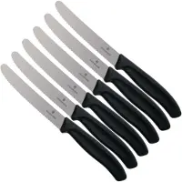 Victorinox SwissClassic 6.7833.6, Juego de cuchillos para tomate de 6 piezas, negro