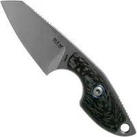 MKM Knives MKM Mikro 2 Wharncliffe, Stonewashed Carbon Fibre cuchillo de cuello, Jesper Voxnaes design