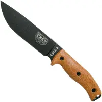 ESEE Model 6 Black Blade 3D Natural Canvas Micarta cuchillo de supervivencia 6PB-011 funda negra + clip plate