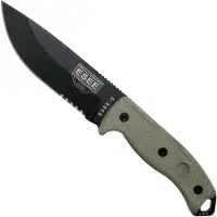 ESEE Model 5 Serrated Black Blade 5S cuchillo de supervivencia con funda kydex + clip de cinturón
