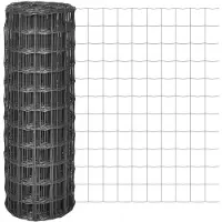 vidaXL Valla Eurozaun de acero, 10 x 0,8 m, color gris