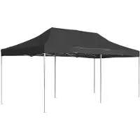 vidaXL Tienda de campaña plegable para fiestas, aluminio, 6x3 metros, color antracita