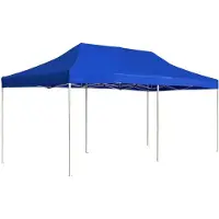 vidaXL Tienda de campaña plegable para fiestas, aluminio, 6x3 metros, azul