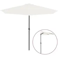 vidaXL Sombrilla para balcón con mástil de aluminio color arena, 300x155 cm, forma semicircular