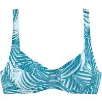 LASCANA Top de bikini deportivo petróleo / blanco