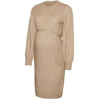 Mamalicious Vestido de punto 'New Anne' beige moteado