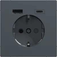 OEM Enchufe USB A+C para empotrar, color antracita