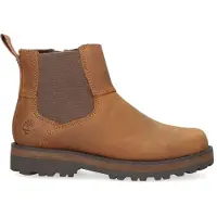 Timberland unisex para niños. TB0A28PC3581 Botas de piel Chelsea Courma marrón (28), Plano, Cremallera, Velcro, Casual, moda infantil, Timbe