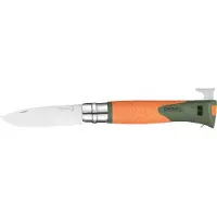 Opinel No. 12 Explore 002454 Orange, cuchillo de bushcraft con quitagarrapas