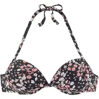 LASCANA Top de bikini marrón / altrosa / negro / blanco