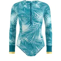 LASCANA Bañador de natación azul cian / azul claro / petróleo / blanco