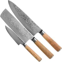 Couteaux de cuisine Eden Eden Sugoi Olive 2090-S01, Juego de cuchillos de 3 piezas