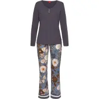 s.Oliver Pijama crema / azul ahumado / azul oscuro / naranja