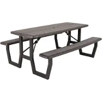 Lifetime Mesa plegable para picnic, modelo "Rough-Cut", color marrón, marca