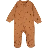Fixoni Pijama entero/body marrón claro / pino / burdeos