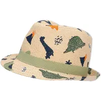 Sterntaler - Kids' Straw Hat - Dinosaur - Sombrero size 53 cm, beige