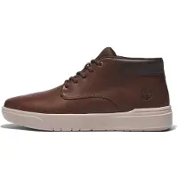 Timberland para hombre. TB0A5UVN2011 Zapatillas de piel de media caña con cordones Seneca Bay marrón (45.5), Plano, Casual, outle