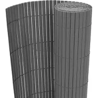 vidaXL Valla para jardín, de doble cara, PVC, 150 x 500 cm, color gris