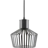 Leitmotiv Lámpara colgante con pantalla de metal, modelo LIGNES, 120 cm, color negro