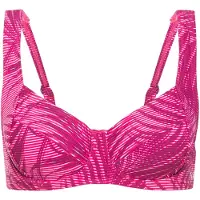 LASCANA Top de bikini deportivo rosa / burdeos / blanco