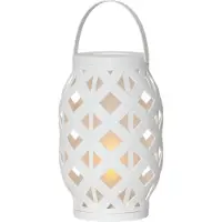 Star Trading Farol LED Flame Lantern, blanca, altura 23 cm