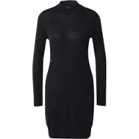 Superdry para mujer. W8011223A Vestido de punto de manga larga en lana negro (L), Casual, Algodón, outlet 2026.