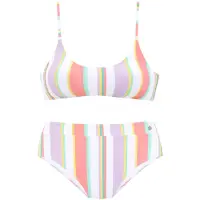 LASCANA Bikini verde claro / lila pastel / lila claro / coral