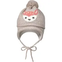 Maximo - Mini Girl-Mütze Intarsia Reh - Gorro size 45-47 cm, gris