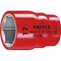 Knipex , llave de vaso hexagonal de 1 pulgada (SW 1") para accionamiento de 1/2", aislada para 1000V - 98 47 1ZOLL