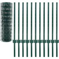 vidaXL Valla metálica de acero, 20 x 0,8 m, color verde