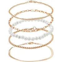 About You Pulsera 'Sandra' oro / blanco perla
