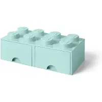 LEGO Ladrillo de 8 Espigas con Cajón (azul aguamarina)