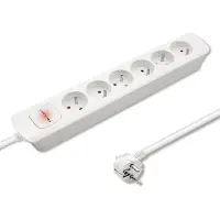 Qoltec 50278, 1,8 metros, para uso interior, tipo F (CEE 7/4), color blanco, 6 enchufes AC, 230 V