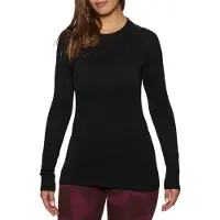 Icebreaker - Ropa interior térmica mujer - W Merino 260 Oasis LS Crewe Black para Mujer de Lana - Talla L - Negro
