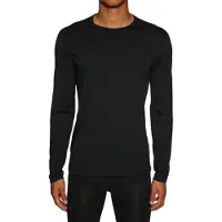 Icebreaker - Ropa interior térmica - M Merino 200 Oasis LS Crewe Black de Lana - Talla L - Negro