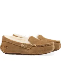 Ugg para mujer. 1106878 Zapatillas de Piel Ansley marrón (38), Plano, Ante, Ninguno, Homewear, outlet 2026.