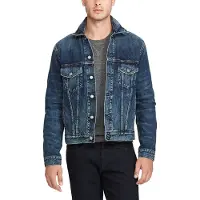 Ralph Lauren para hombre. 710673235001 Chaqueta trucker de denim azul (S), Casual, Algodón, outlet 2026.