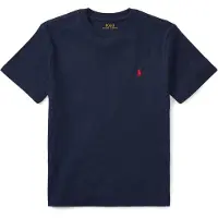 Ralph Lauren para niño. 323832904037 Camiseta con logo marino ((XL) 13/14años= 163/174cm), Casual, Algodón, Manga corta, moda infantil,