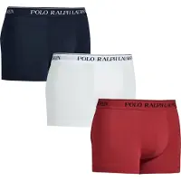 Ralph Lauren para hombre. 714835885008 Pack de 3 Boxers marino, blanco, rojo (M), Homewear, Algodón, Elastano, outlet