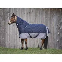 Equithème TYREX 600 D: Manta con forro polar, ideal para actividades al aire libre, color: azul marino/gris, talla: longitud del lomo 155 cm