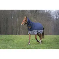 Equithème Tyrex 600D, manta combinada de 350 gramos, color azul marino/gris, talla 120