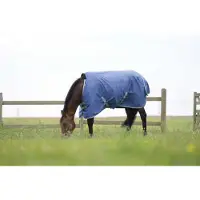 Ekkia EQUITHÈME TYREX 600D: Manta impermeable y transpirable para exteriores, fabricada con materiales reciclados. Color: azul marino. Gramaje: 300g. Talla: 165 cm. Material: Polyfil 300g
