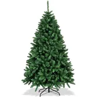 Costway , árbol de Navidad artificial de 180 cm con efecto nieve, con 630 puntas de PVC, 29 piñas y base. Árbol artificial para Navidad