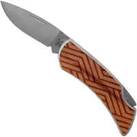 Case Cutlery Navaja Woodchuck Lines Brushed Stainless Steel Executive Lockback