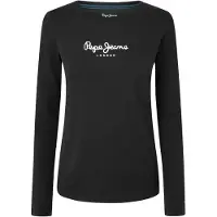 Pepe Jeans para mujer. PL505203 Camiseta New Virginia Ls N negro (S), Casual, Algodón, Manga larga, outlet 2026.