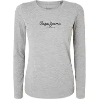 Pepe Jeans para mujer. PL505203 Camiseta New Virginia Ls N gris (L), Casual, Algodón, Manga larga, outlet 2026.