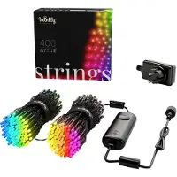 Twinkly TWS400STP-BEU, 400 luces LED, marca Více, 30000 horas de vida útil, apto para interiores y exteriores, color negro